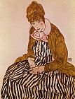 Egon Schiele Seated painting